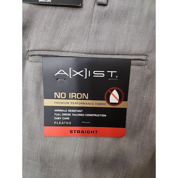 Axist Straight Leg Dress Pants Mens 33x30 Gray Patterned Performance Stretch NEW - Picture 7 of 10